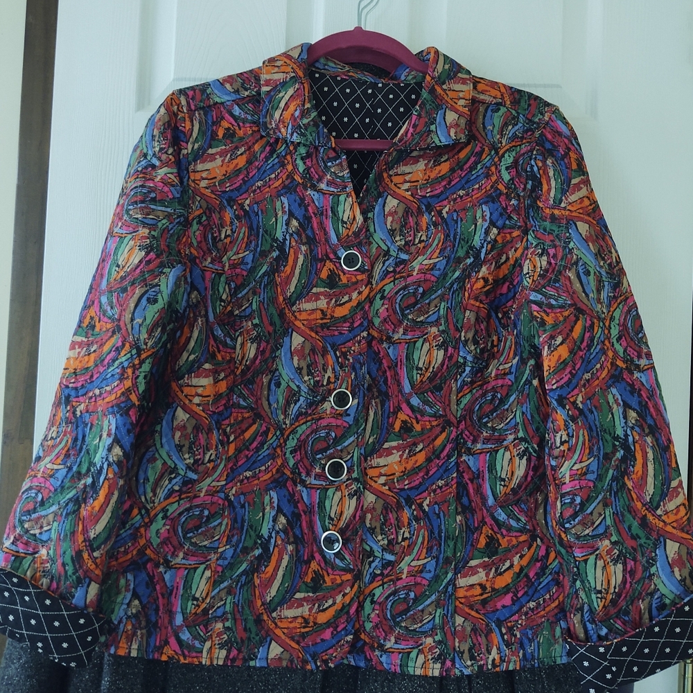 Colorful Reversible Quilt Jacket - Picture 5 of 10